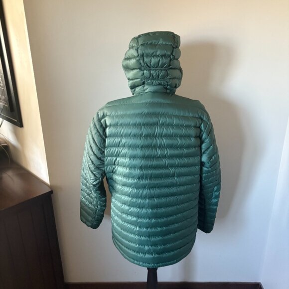 RAB Microlite Alpine Jacket Mens Green Down Hooded Size Large Warm Coat - Picture 4 of 6